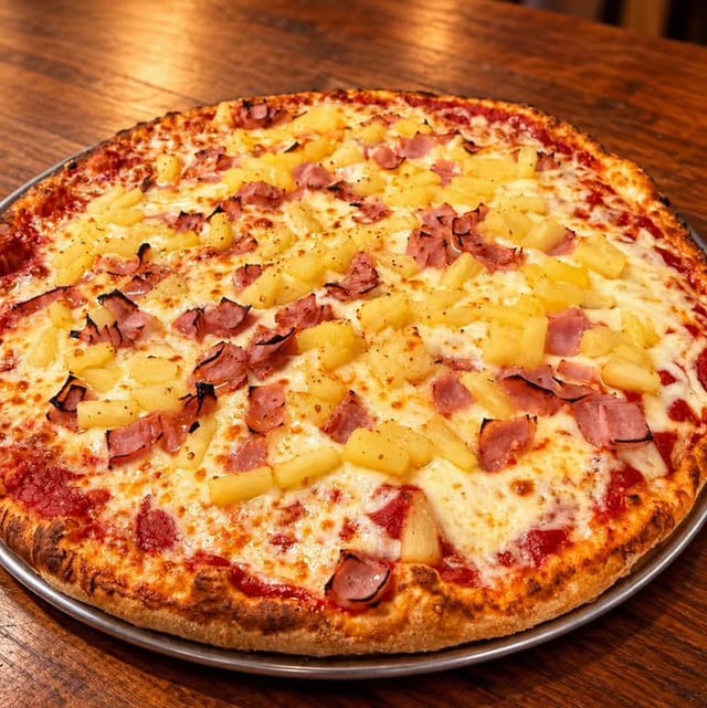 14" Hawaiian Pizza.