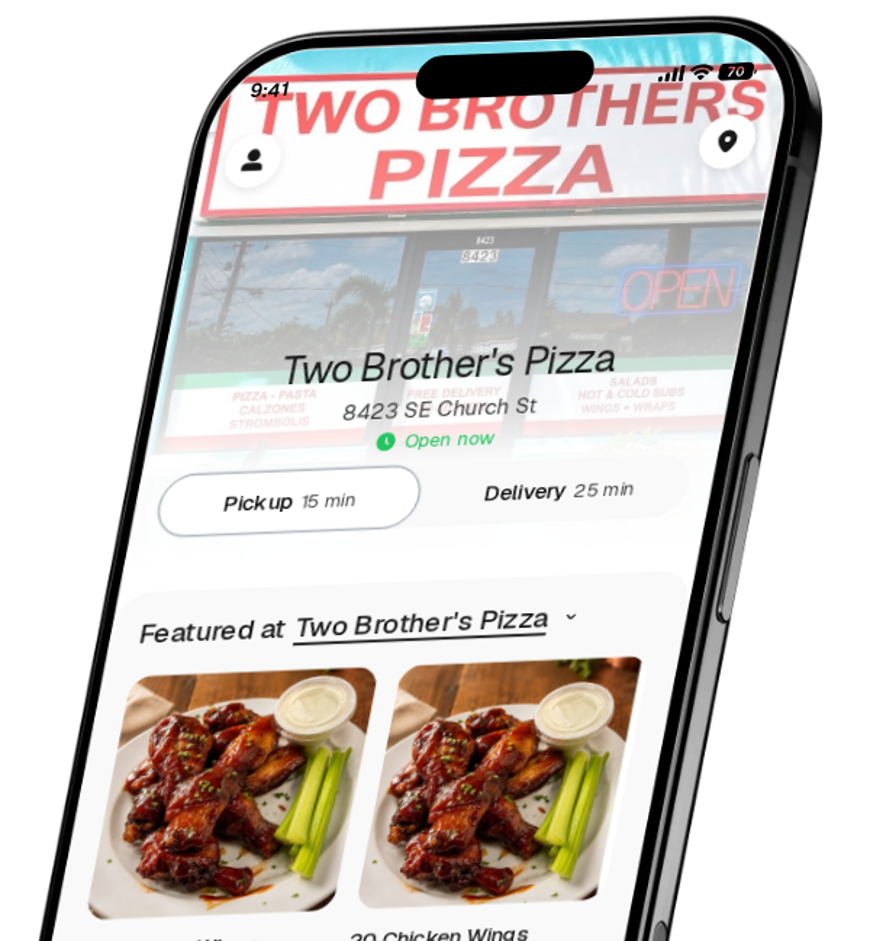 Two Brother's Pizza app preview