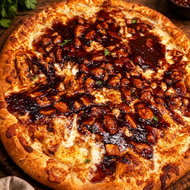14" BBQ Chicken Pizza.